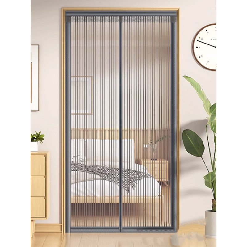 Magnetic Screen Door Curtain, fly proof door Curtain grey