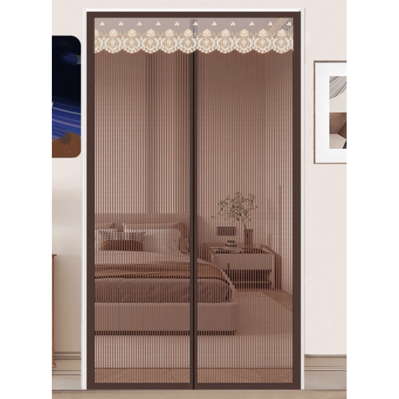 Magnetic Screen Door Curtain, fly proof door Curtain brown