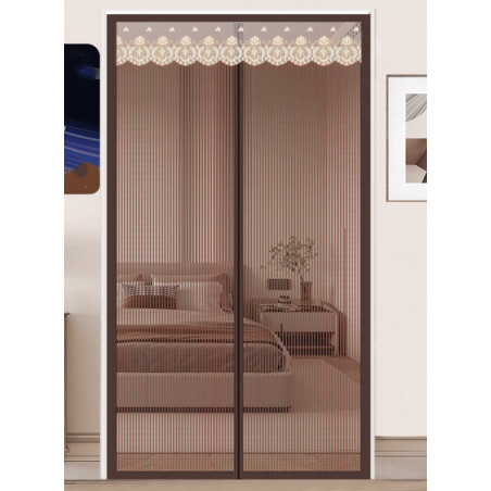 Magnetic Screen Door Curtain, fly proof door Curtain brown