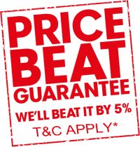 Price beat guarantee: we beat it by 5%. T&C apply.